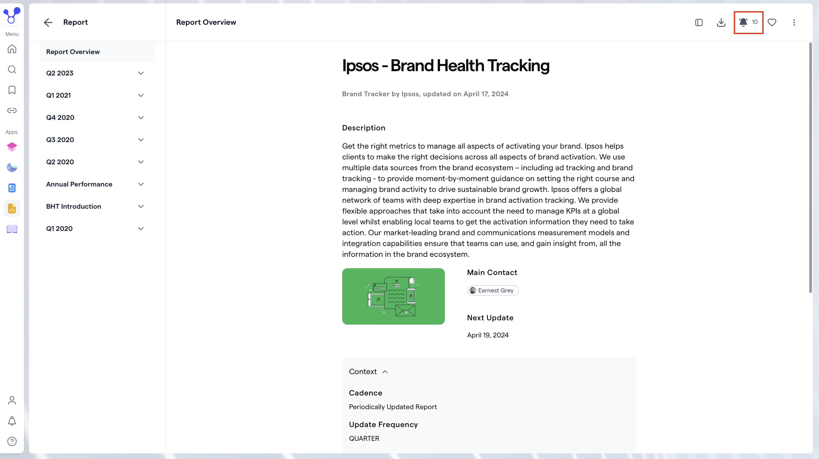 Unsubscribing from a report.png