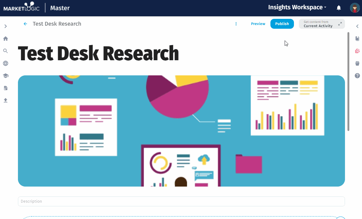 Curate Knowledge_How to add a notification message to your target audience when publishing Desk Research.gif